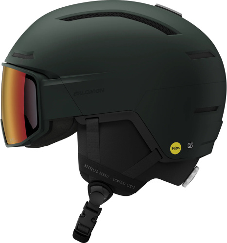 Горнолыжный шлем с визором Salomon Driver Pro Sigma Photo MIPS Green Gables Cat. 1-3 25/26