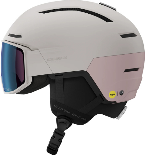 Горнолыжный шлем с визором Salomon Driver Pro Sigma Photo MIPS Grey Violet Cat. 1-3 25/26