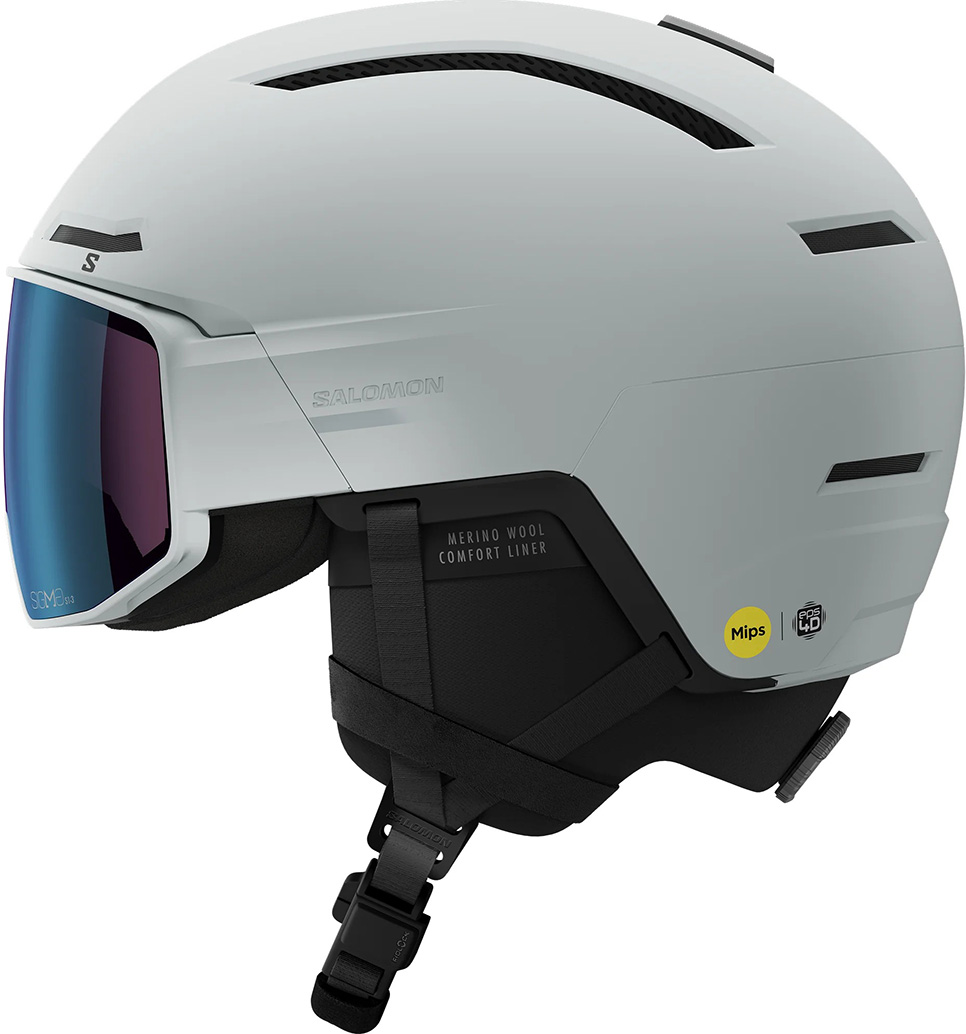 Горнолыжный шлем с визором Salomon Driver Prime Sigma Photo MIPS Ice Flow Cat. 1-3 25/26