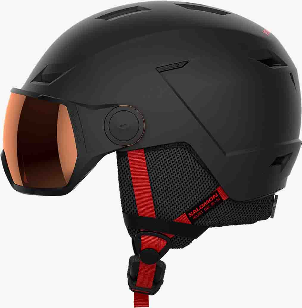 Горнолыжный шлем с визором Salomon Pioneer LT Visor Rental Black Cat. 2 25/26