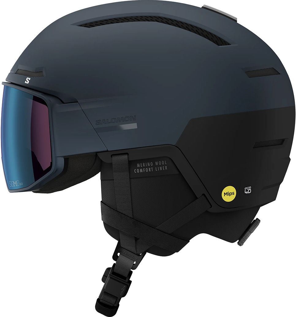 Горнолыжный шлем с визором Salomon Driver Prime Sigma Photo MIPS Dress Blue Cat. 1-3 25/26